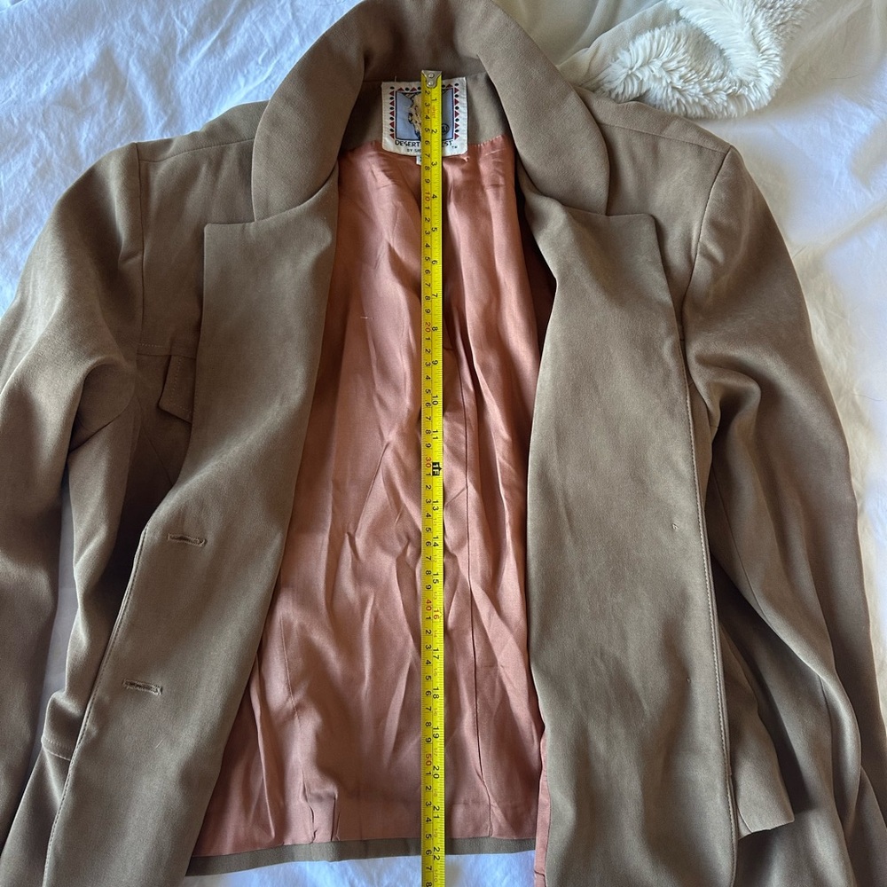 Vintage Desert West Women's Western Suede Summer Tan Blazer Festival Jacket - Picture 3 of 4